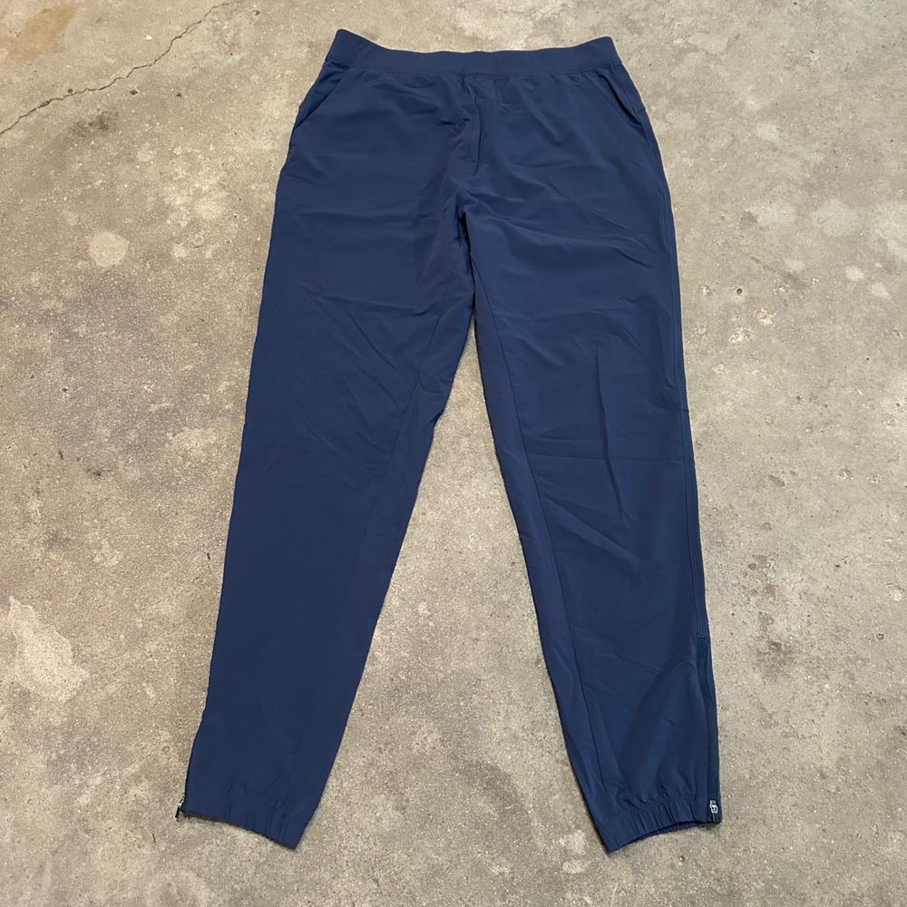 Public Rec Stadium Joggers Men's 34x34 Navy Blue‎ Stretch Ankle Zip Stretch NWOT